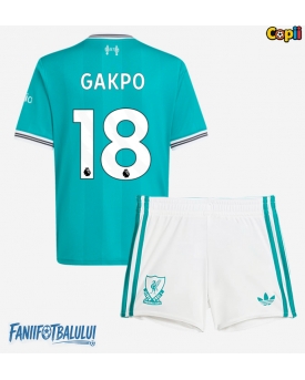 Liverpool Cody Gakpo #18 Echipament de Fotbal Replică 2025-26 Copii Treilea (+ Șorturi)